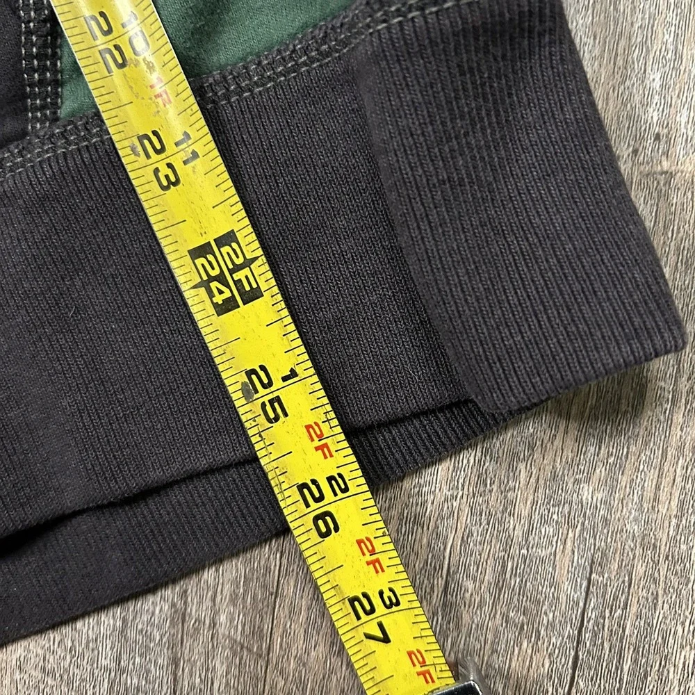 American Eagle Vintage Y2K Hoodie Jacket Mens M Green Single V Hoodie Colorblock